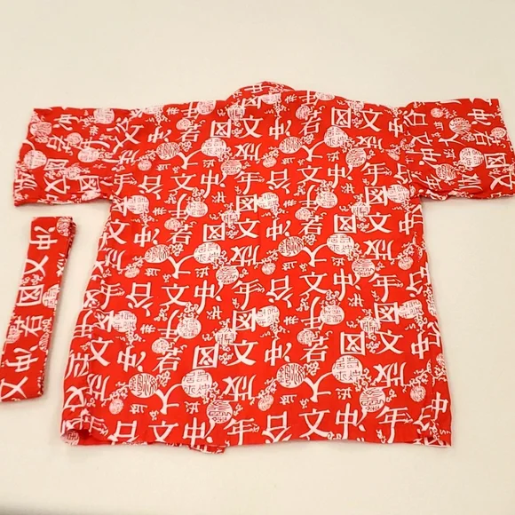 Red & White Kimono Style Robe - Picture 3 of 3